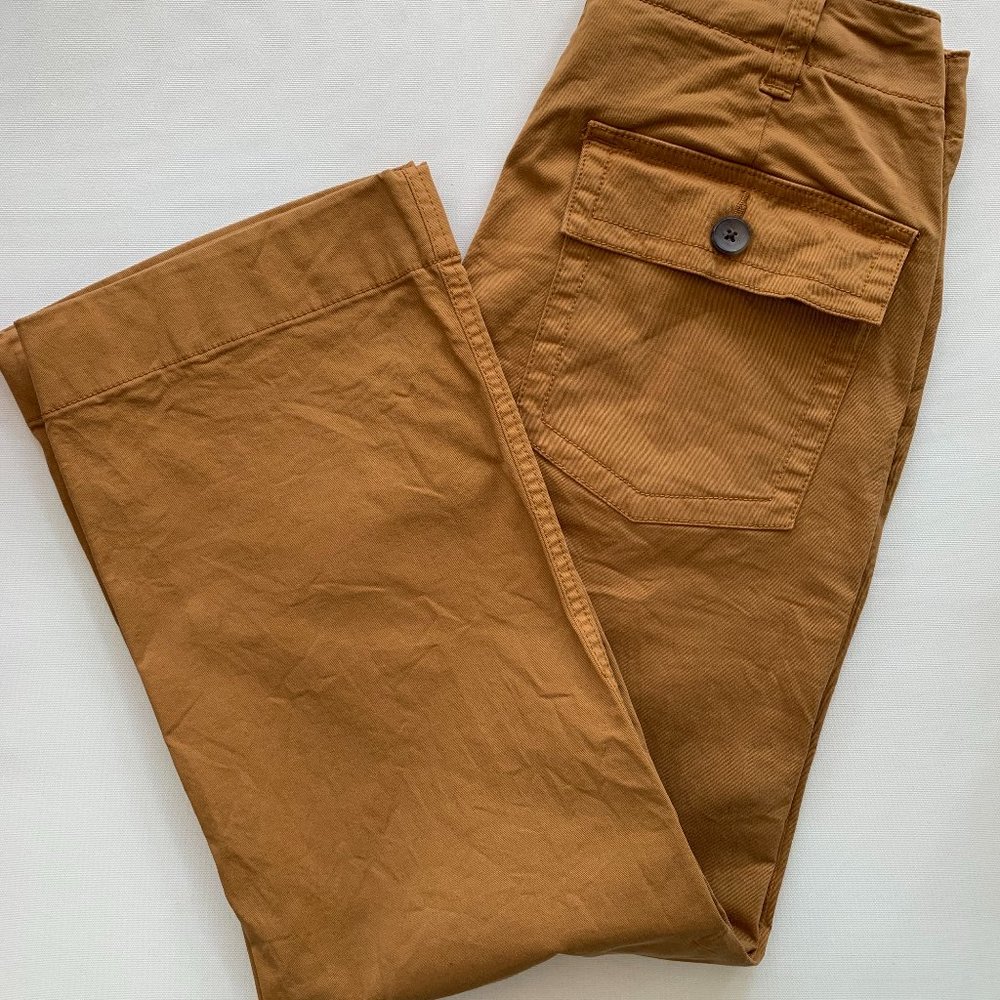 Goodthreads Women's Stretch Chino Wide-Leg Military Crop Pant